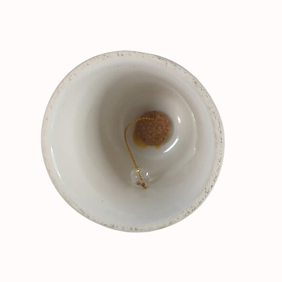 Vintage Tennessee Souvenir White Ceramic Bell Mountain Tree Scene - Picture 5 of 5